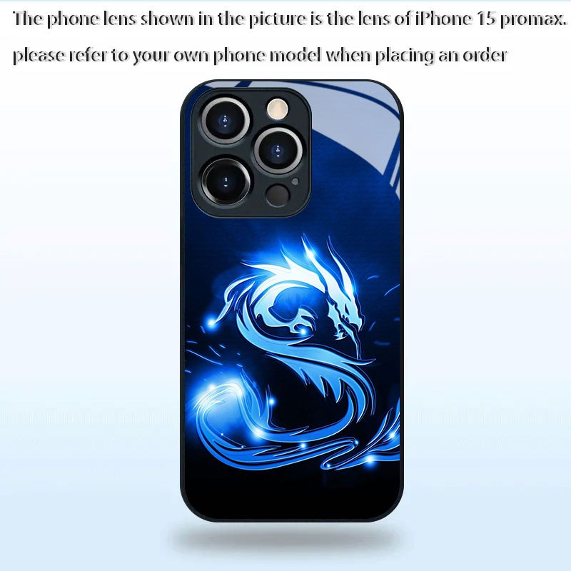 TEMU Phone Case - Blue Glowing Dragon Suitable For Iphone 17, 17air, 17pro, 17promax, 16, 16plus, 16pro, 16promax, 15, 15plus, 15pro, 15promax, 14,