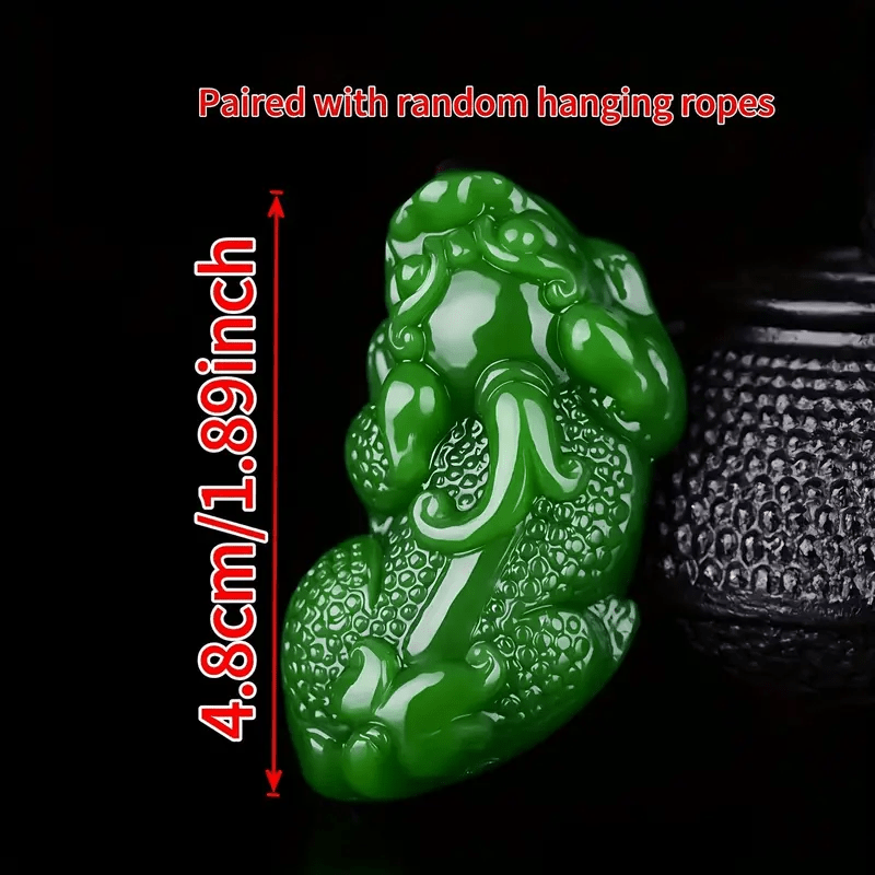 Unisex Green Pi Xiu Pendant, Bohemian Style for Casual Attire