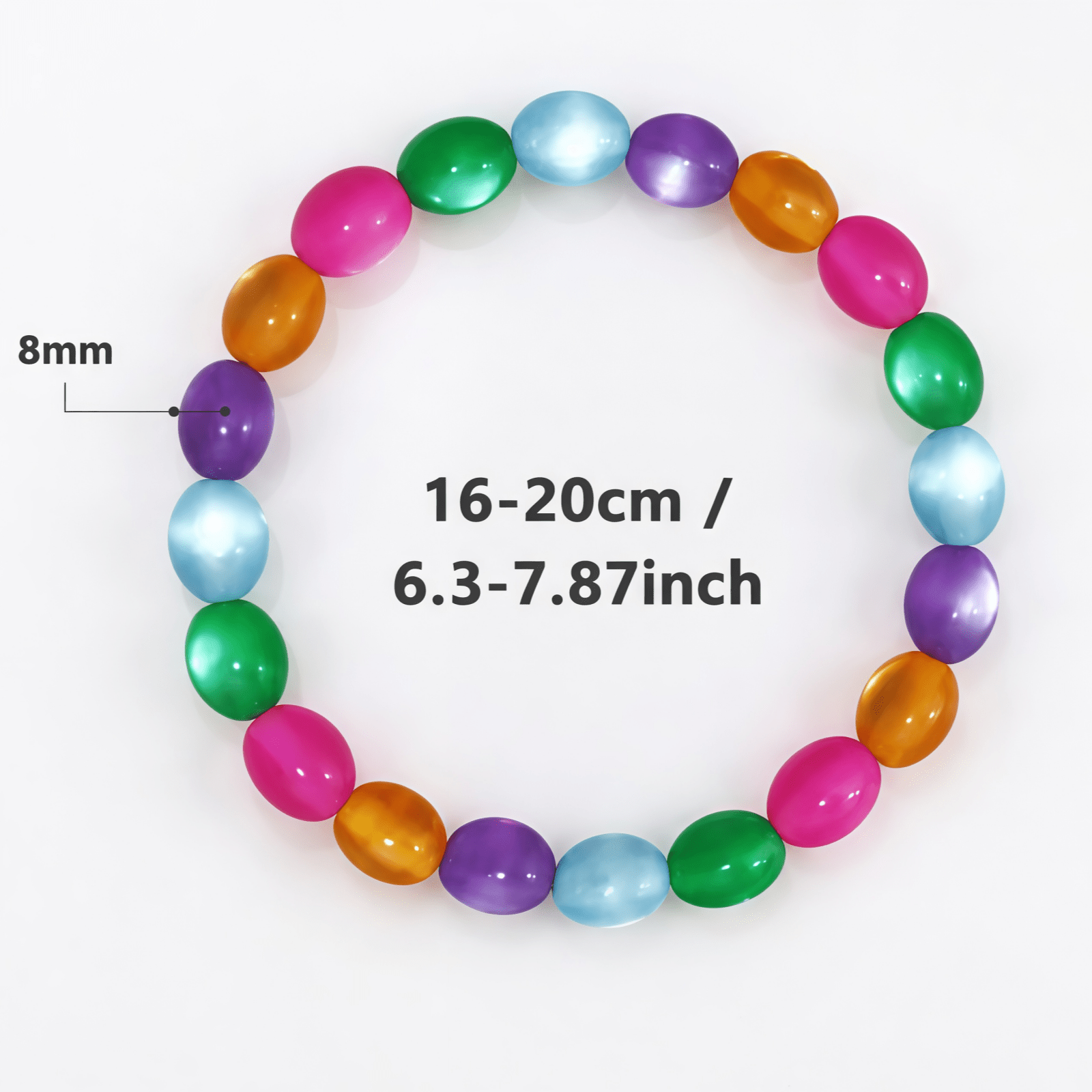 Dazzling Oval Cat's Eye Stone Bracelet, Trendy Beaded Design