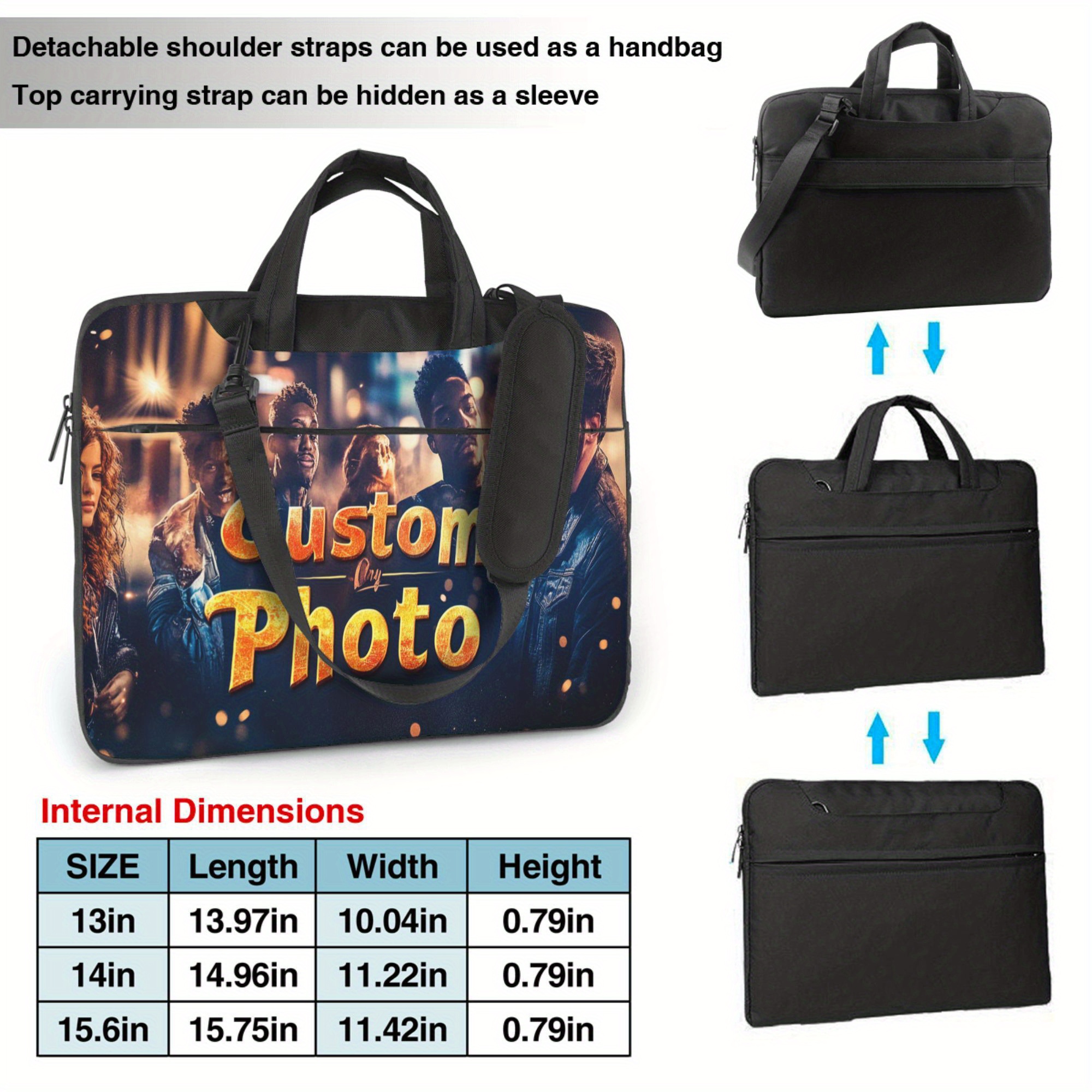 Customizable Laptop Bag with Photo or Logo, Crash Protection