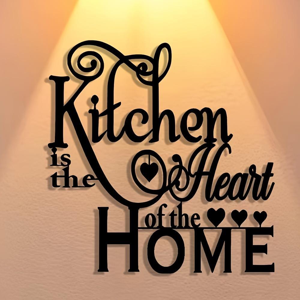 2d flat 1  is   of the home metal wall art sign with elegant cursive script decorative hearts durable kitchen decoration for homes cafes shops bars and more bar decor sign elegant script design sophisticated decor kitchen wall decor   room decor Product details 0