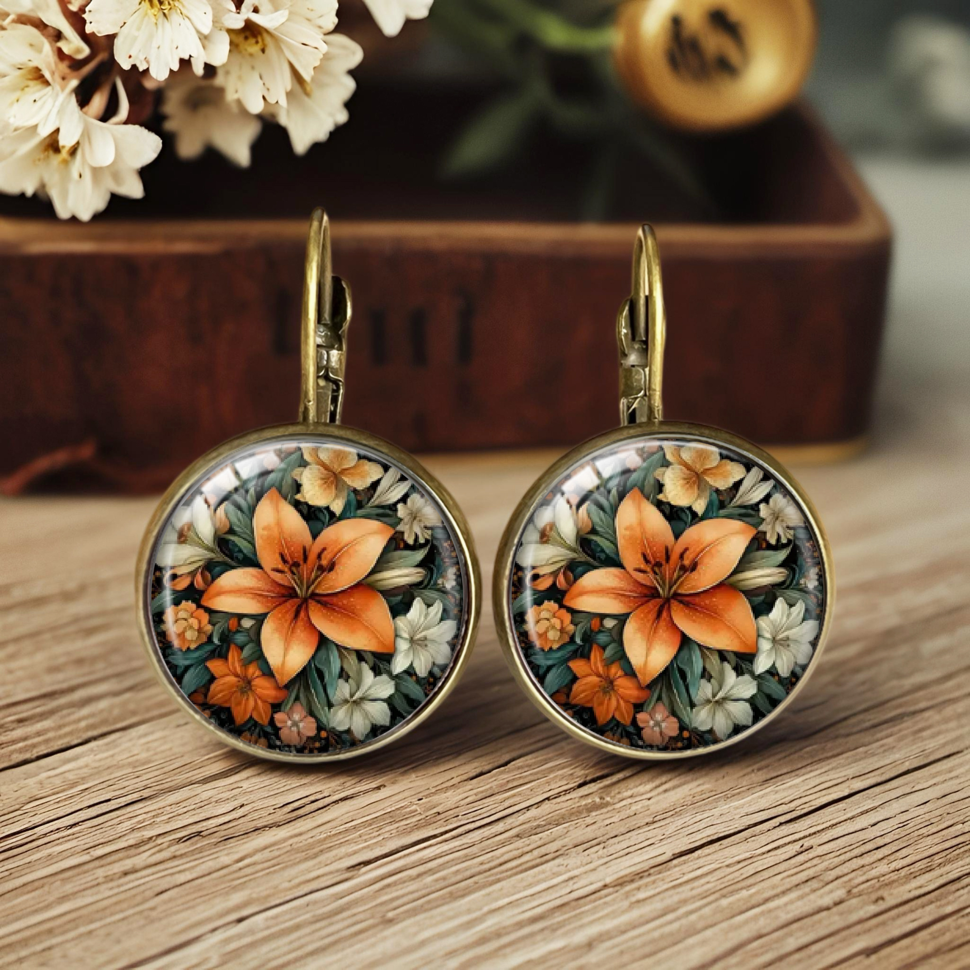 TEMU 1 Par de Pendientes Elegantes y Románticos de Naranja - Joyería Clásica, Elegante y
