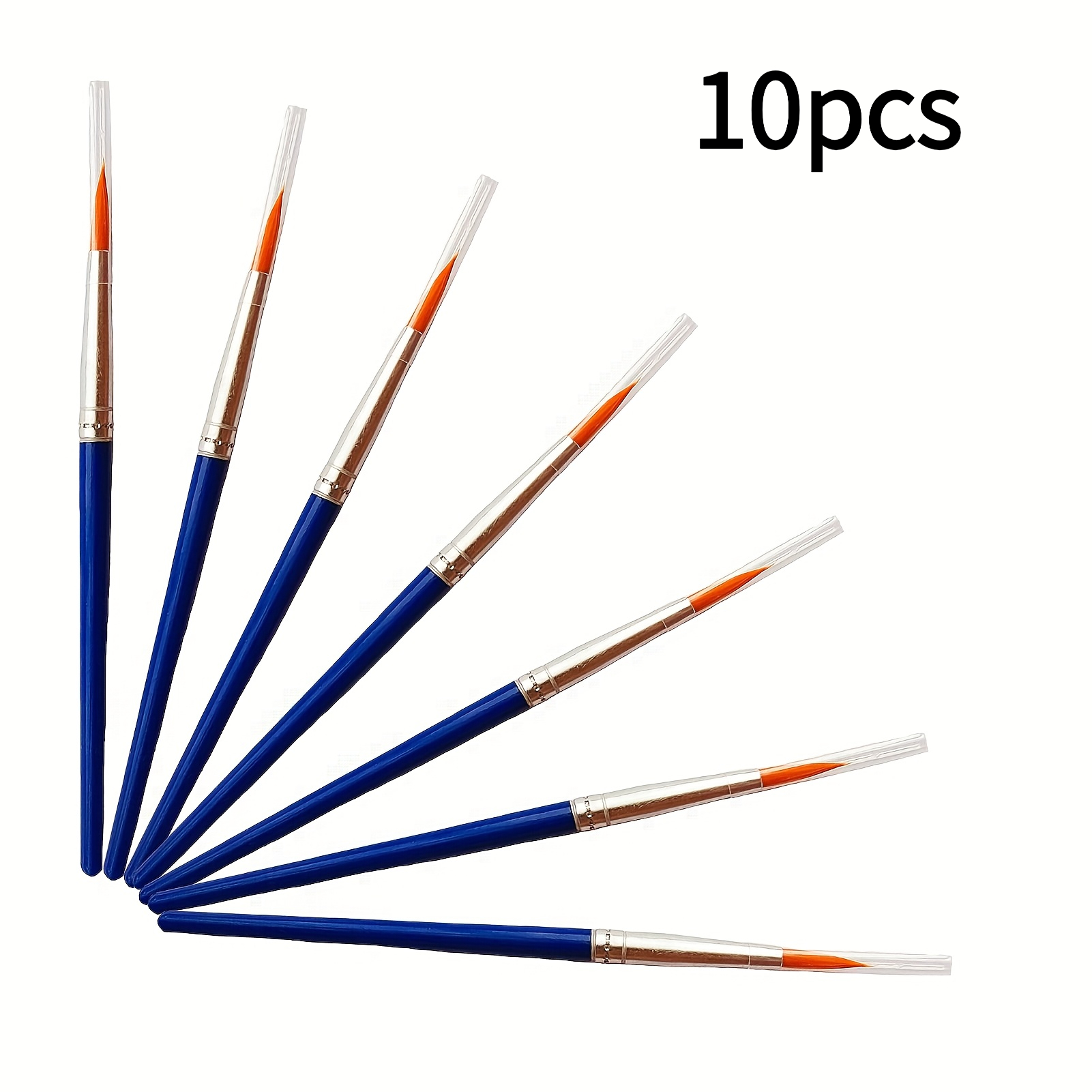 TEMU Set di 10 pennelli a punta , pennelli piccoli adatti per l'insegnamento in classe, pennelli per con corto in plastica e setole in nylon per