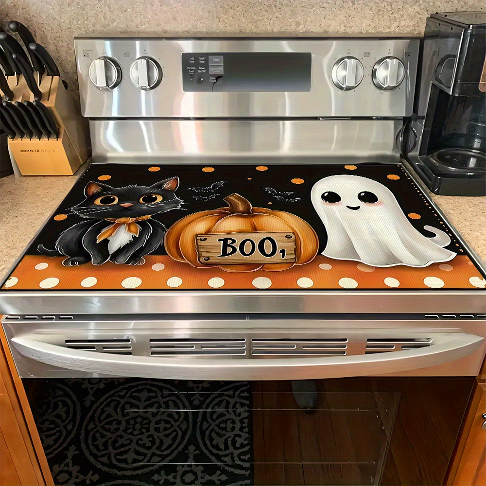 TEMU 1pc Halloween Theme Heat Resistant Mat For Kitchen Table Decor, Holiday Stove And Countertop Protector Pad, Perfect For Festive Dining And Halloween Decorations