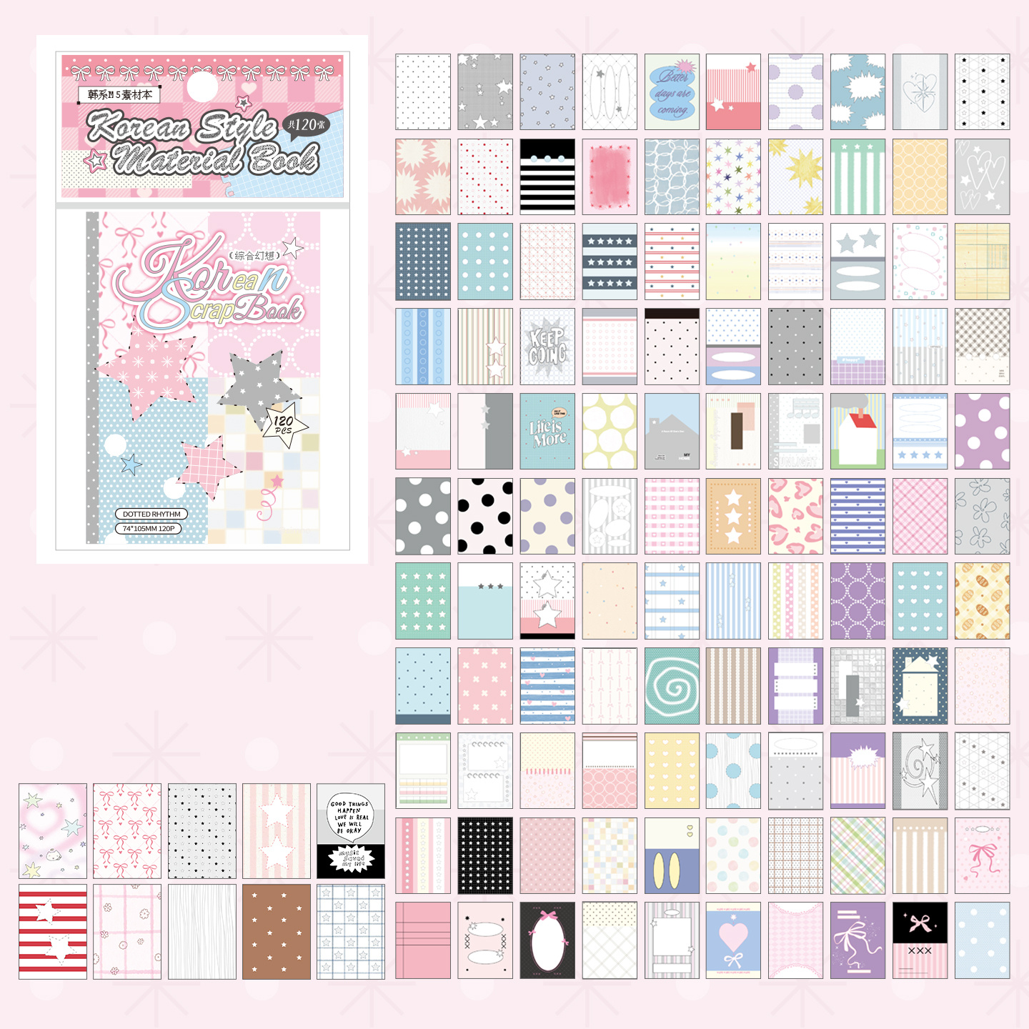 TEMU Xinmo Korean Style M5 Punktmuster Grundmaterial Notizbuch, Ins Stil Macaron Handlettering Retro Dekoratives Grundmaterial Notizbuch