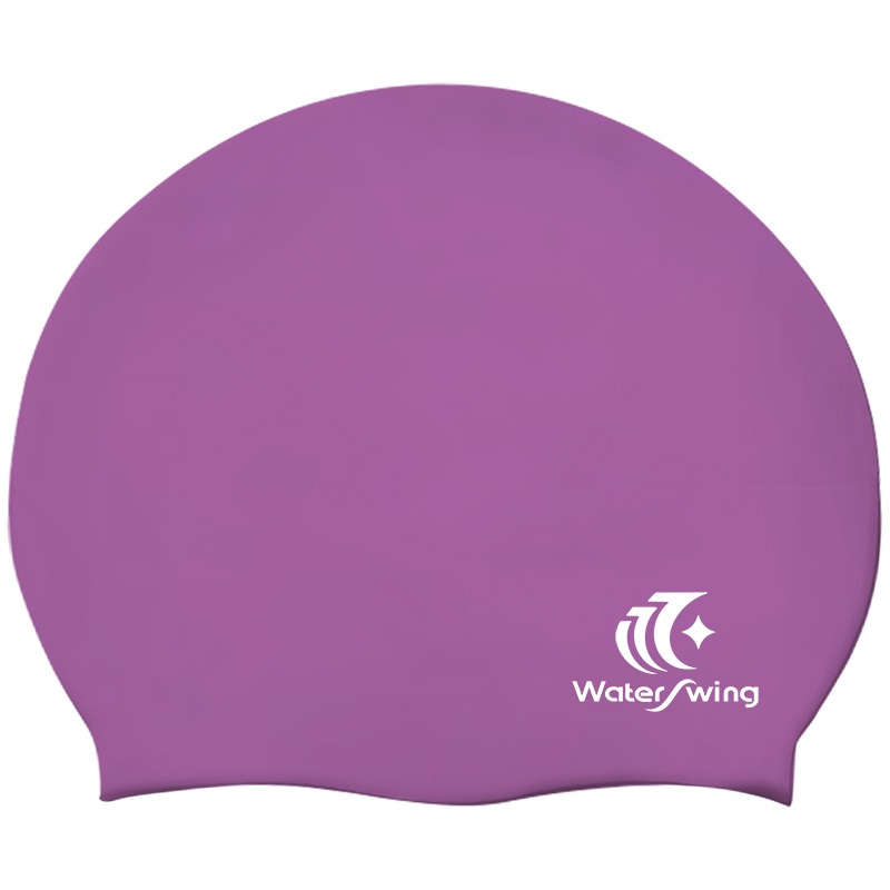 Solid Color Silicone Swim Cap for Adults