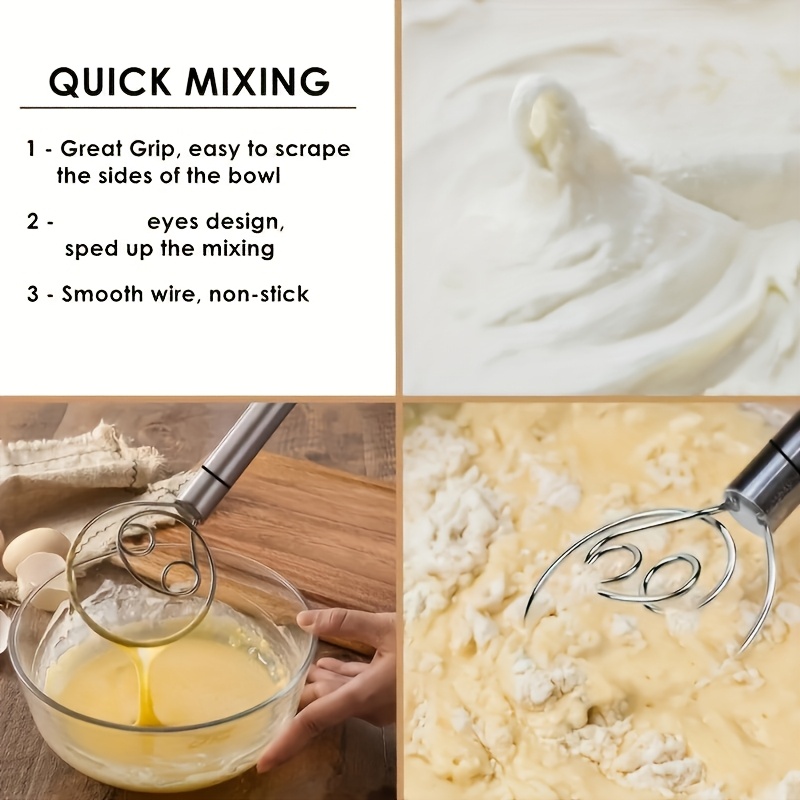 Stainless Steel Dough Whisk for Mixing and Baking