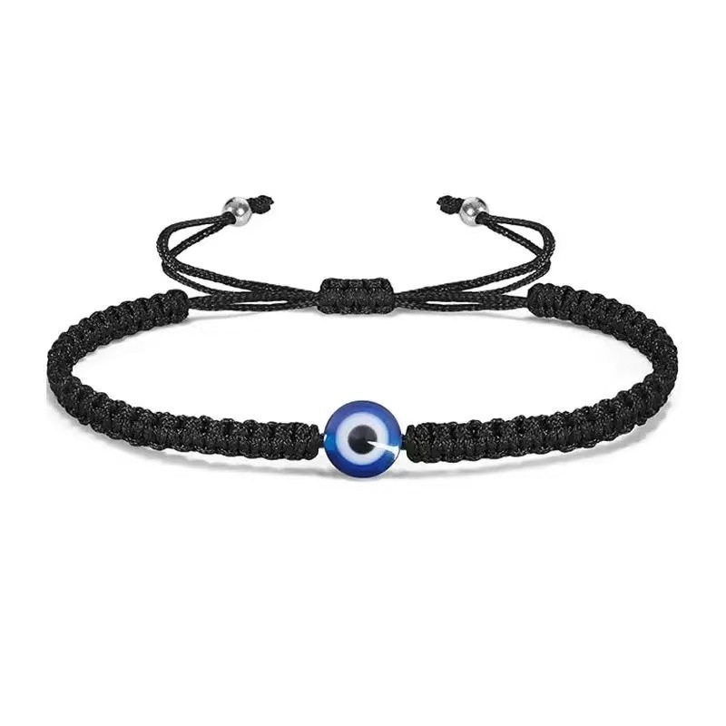 TEMU Bracelet d' œil du réglable tissé à pour couple - Rose, cadeau métal pour la Saint-Valentin, tenue décontractée, amulette grecque/égyptienne