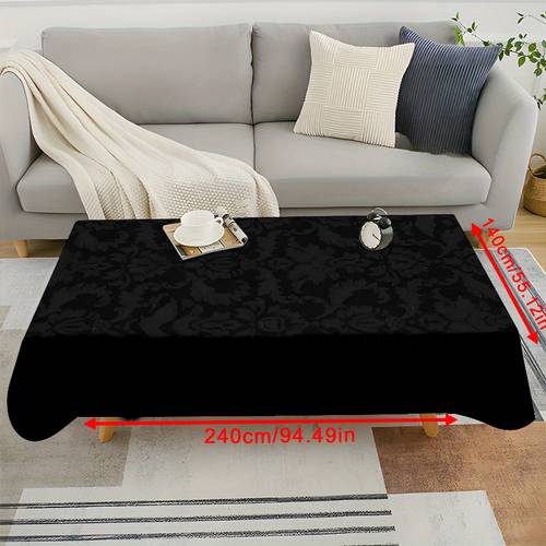 this product features a of colors is soft stylish and visually appealing a machine made elegant black damask patterned polyester tablecloth suitable for dining tables meetings birthdays mothers day fathers day thanksgiving
