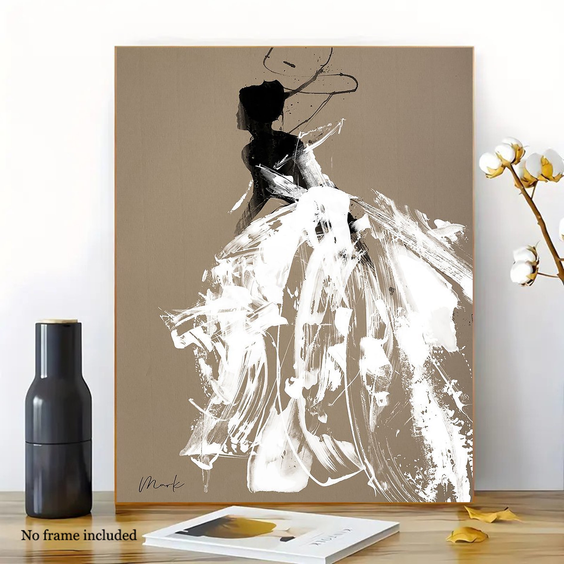 Nari Vondel 抽象画 黒フレーム付き Nari Vondel 抽象画 黒フレーム