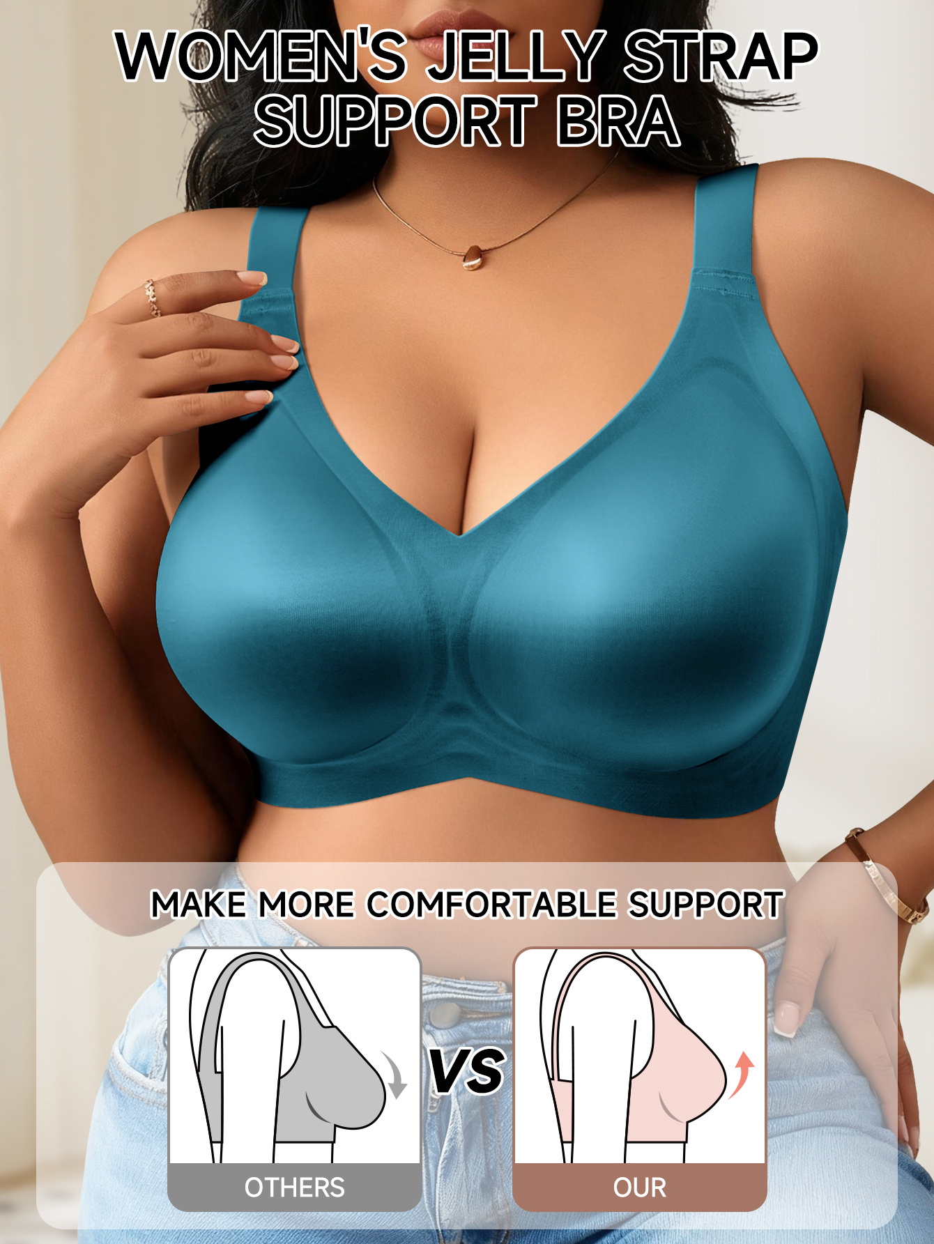 [Glossy Satin Bra] Women's Bra in Glossy Satin Fabric, an Elegant and Affordable Luxury Bra with a Four-row, Three-hook Closure at the Back, a Stylish and Comfortable Glossy Satin Bra for Women.