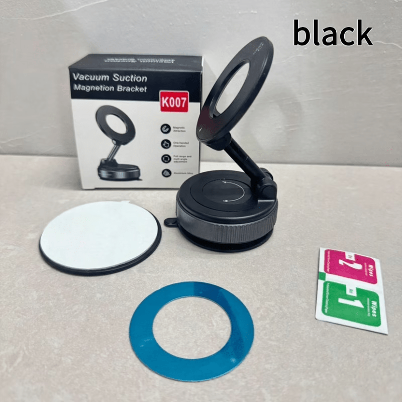 4/2pcs, 360° Rotating Magnetic Phone Holder, Foldable And Extendable, Suitable For Iphone 16/15/12, Abs Material, Not, Multi- Use: Car/bathroom/gym/mirror, Universal Size, Black, Compatible