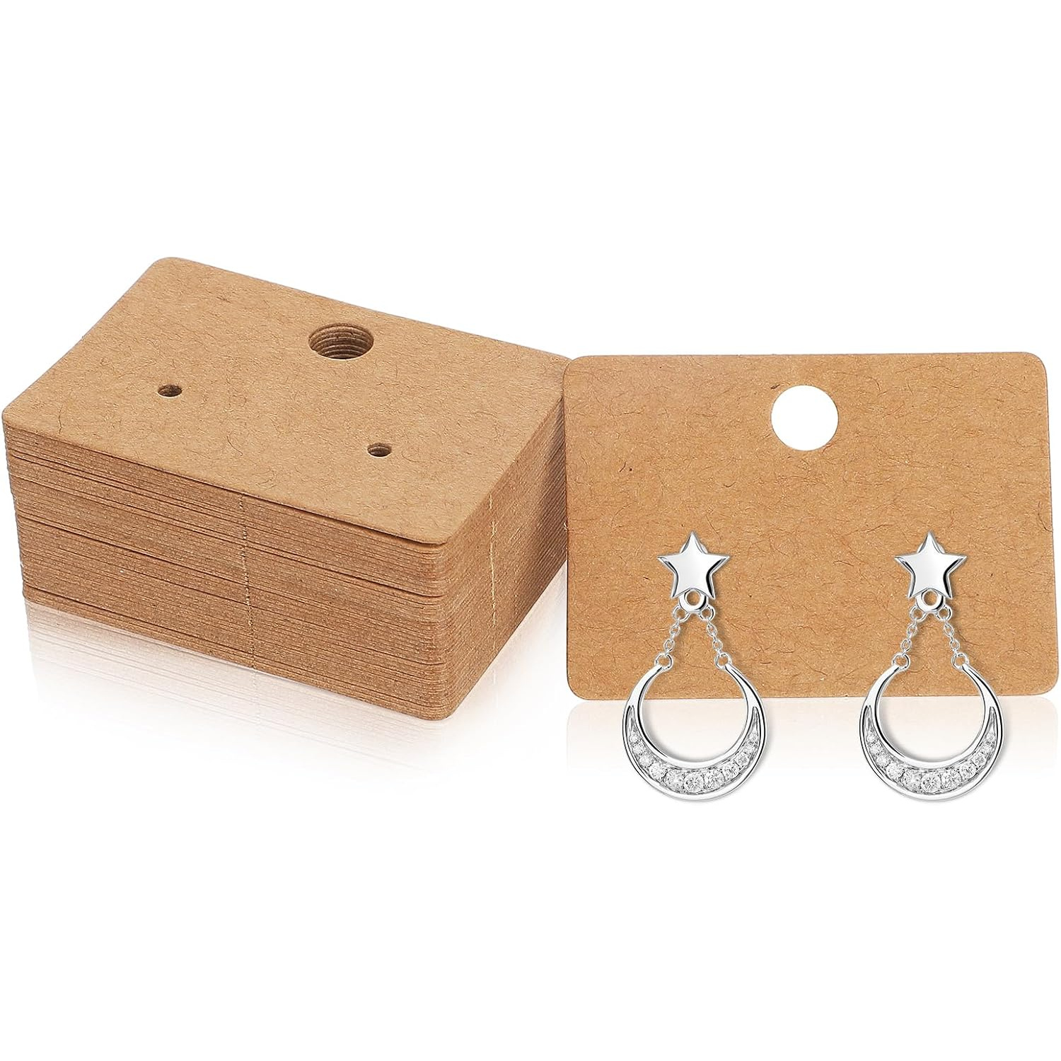 TEMU 120 Earring Cards Earring Display Stand Cardboard Hanging Earring Tags For Jewelry Display Stud Earrings (brown)