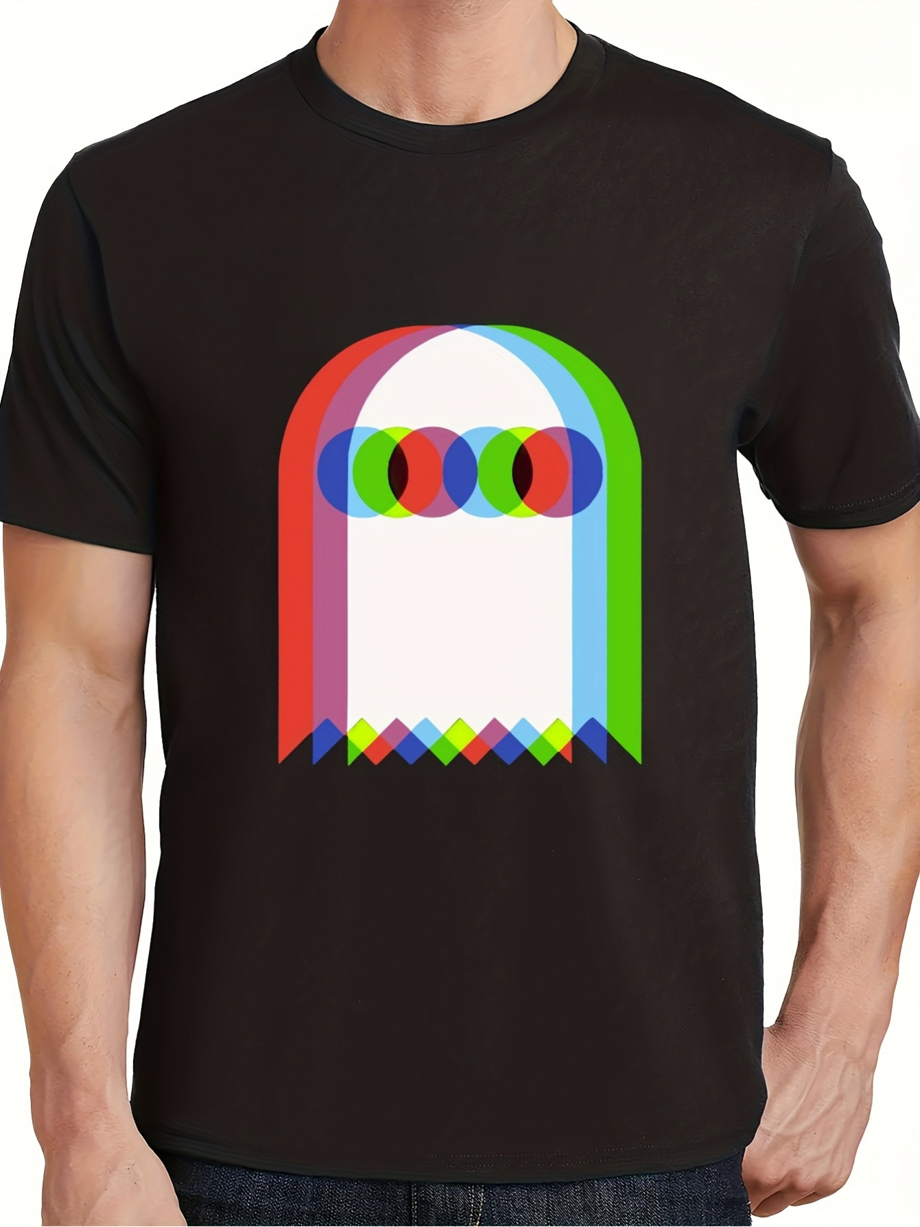 2026 neues herren kurzarm retro pixel print t-shirt, mit atmungsaktivem und bequemem stoff