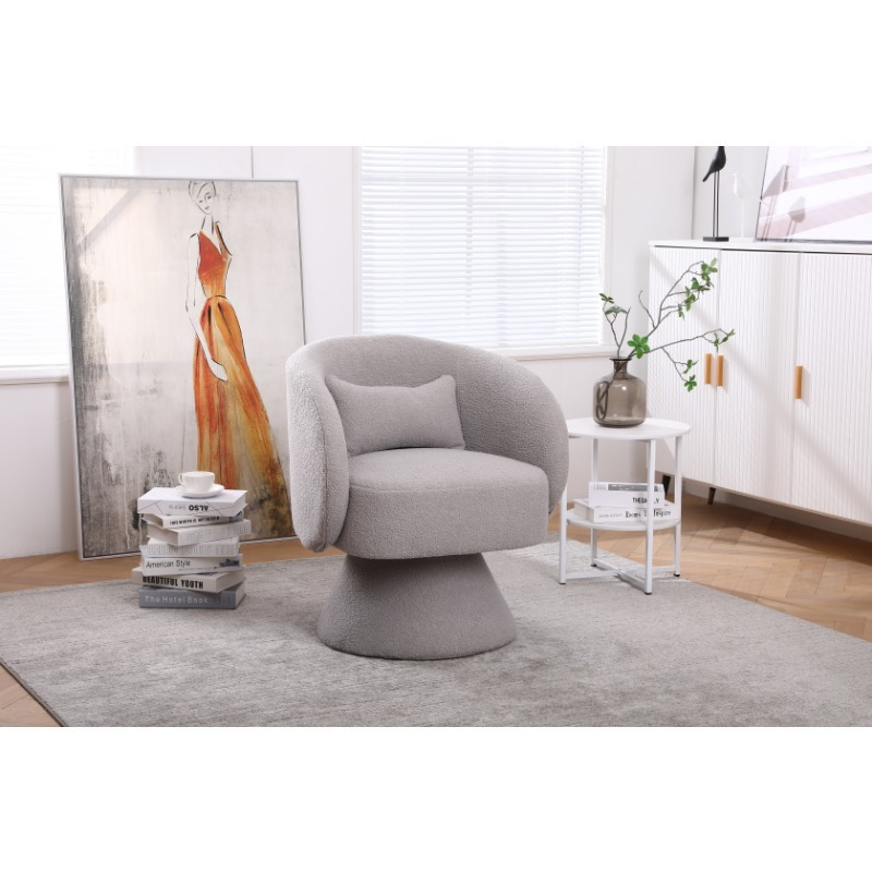 modern round swivel chair soft fabric accent armchair Temu