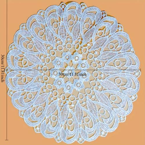 4pcs lace floral embroidery placemats coasters suitable for table decoration wedding christmas party new year tablecloth