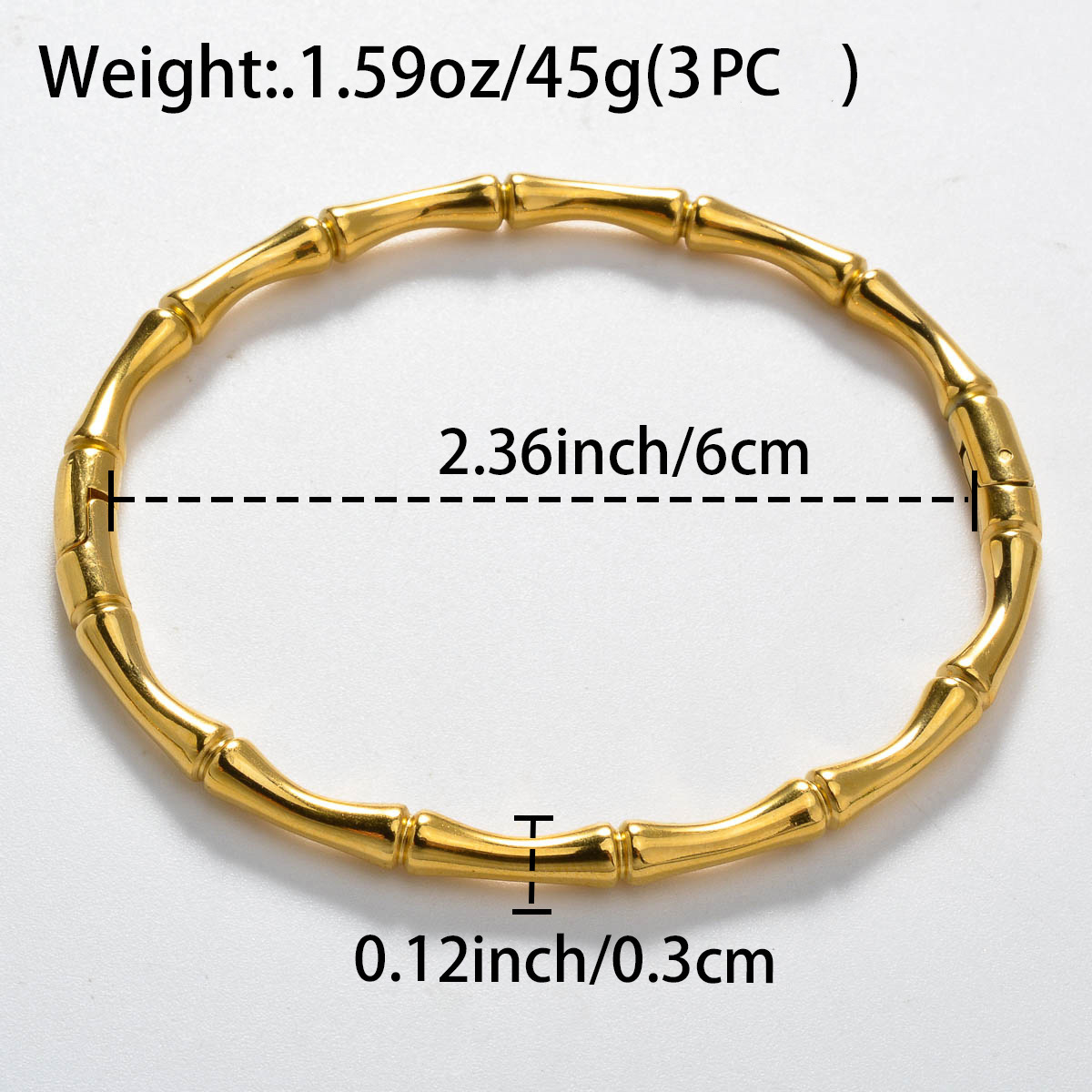 Vintage Minimalist Stainless Steel Bamboo Bracelets Set