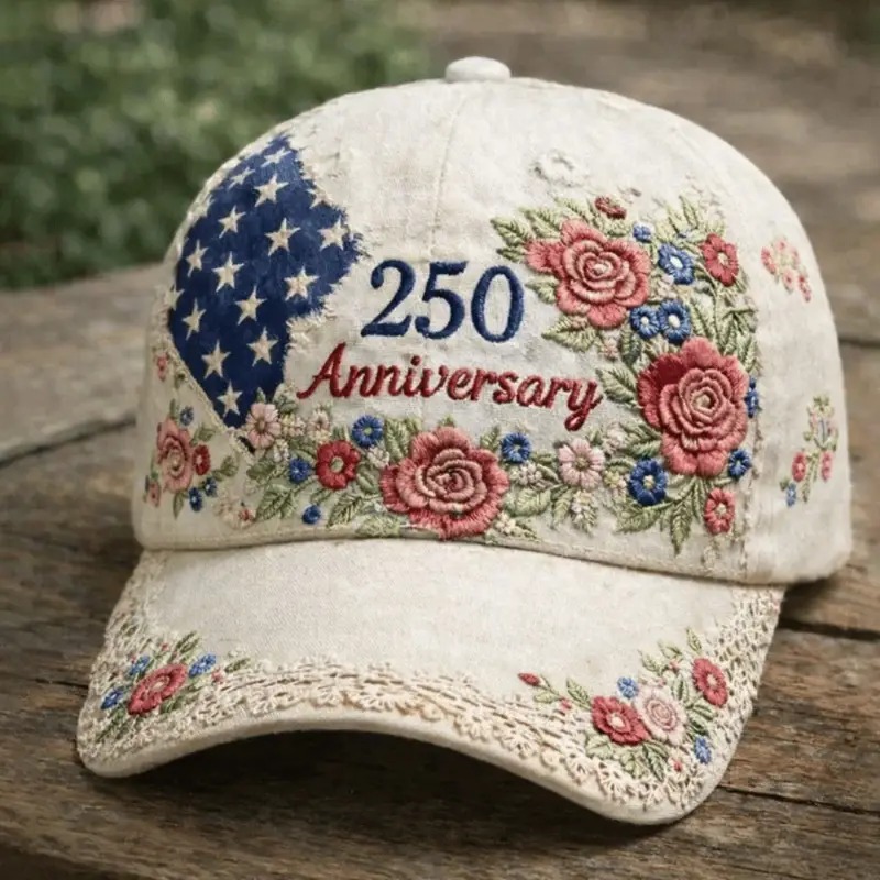 TEMU Women's 250th Anniversary 3d Flower Printed Baseball - Suitable 's Day, Weddings & Daily Wear, Breathable Fitted Hat With Hand Wash Care, Casual