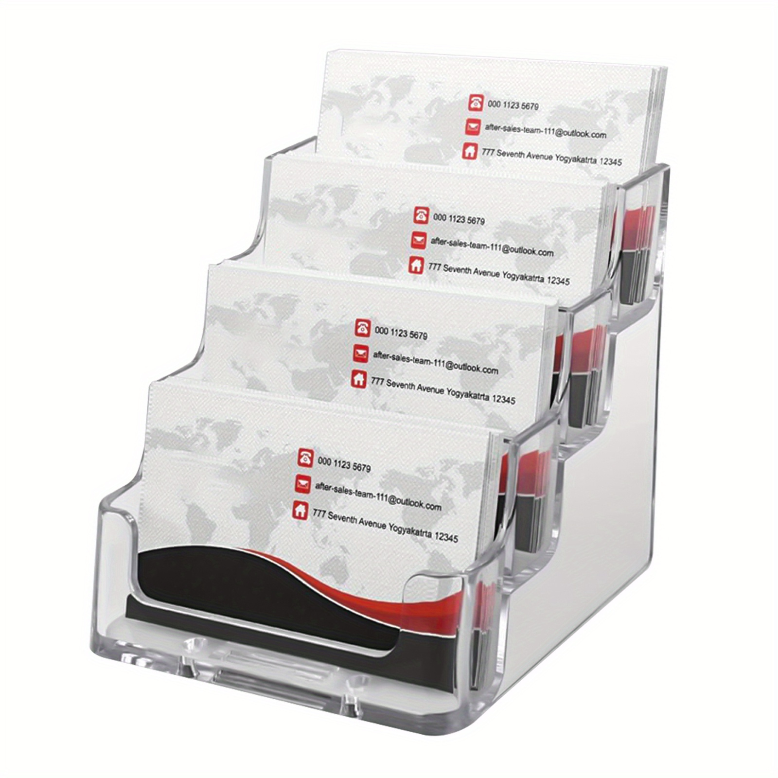 TEMU Acrylic Business , Clear Vertical Organizer 4 , 4 , To 200 Cards, For Desk Or Display