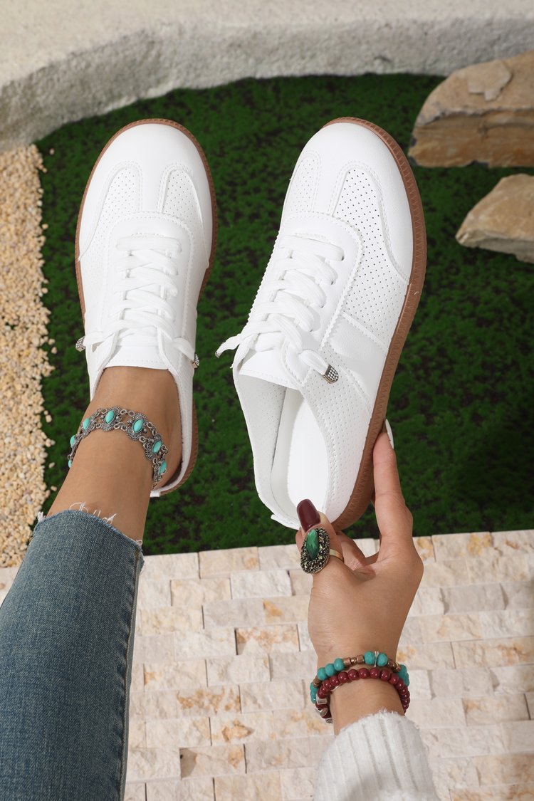 womens fashion sneakers casual lace up low   toe shoes semi slippers comfortable for   women shoes details 6