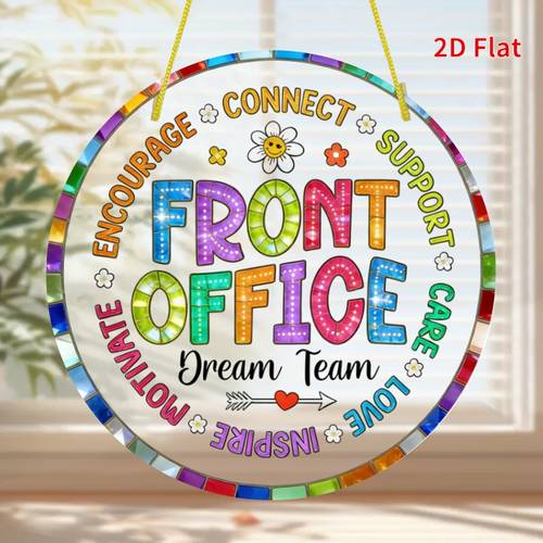 2d flat 2d plate 1pc design suncatcher 8 x8 round acrylic decoration hanging home garden decor ideal gift for seasonal decor colorful motif