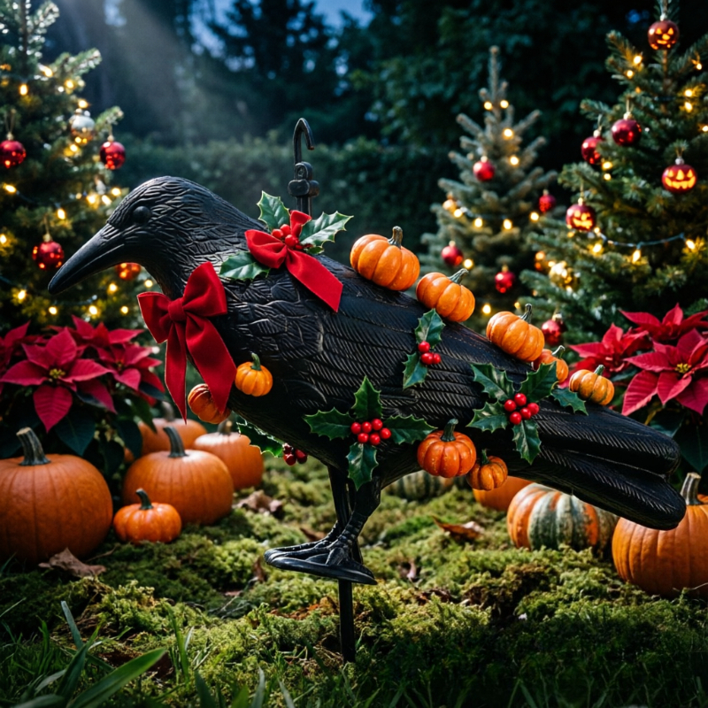 TEMU Ornamento a forma di , decorazione realistica di uccello da appendere e da per un Halloween spettrale, Natale e giardino