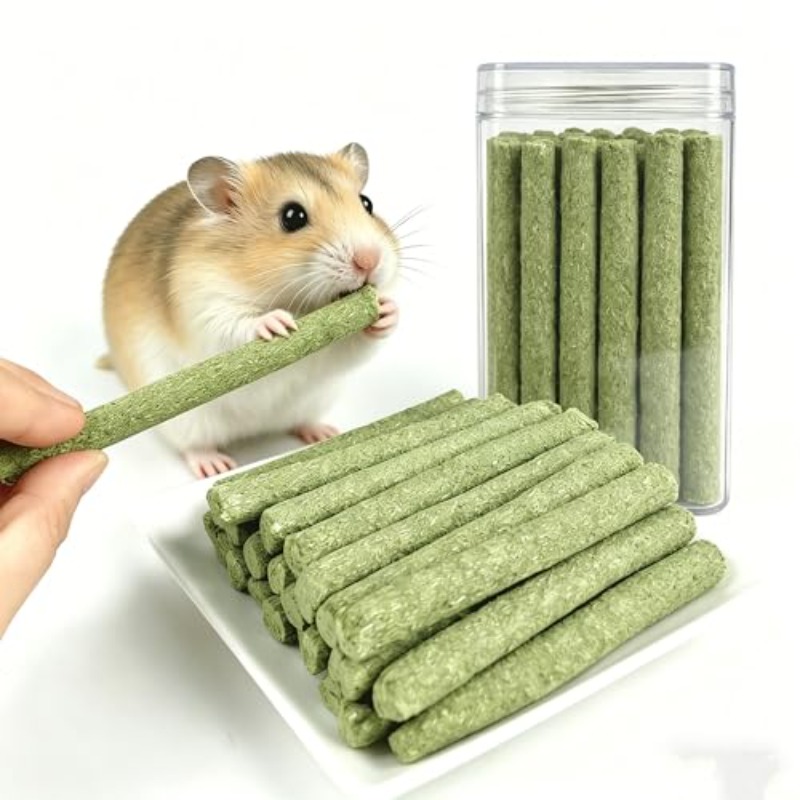 25pcs Rabbit Chew Toys, Timothy Grass Sticks, Rabbit Toys-Grinding Sticks, Suitable for Rabbits, Hamsters, Chinchillas, And Other Rodent Pets of Ideal Snacks