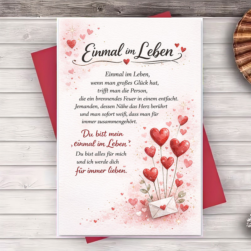 TEMU 1 Greeting Card + 1 Enveloperomantic Love Greeting Card With Heart Balloons Perfect For Anniversaries Valentines Day Or Special Moments To And