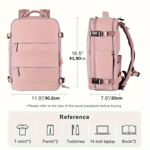 airline approved high backpack extra large 14 inch laptop compartment lightweight foldable business with multiple pockets adjustable straps shoe storage machine washable polyester travel gifts for men women large capacity travel bag high quality polyester carry on bag construction work from home
