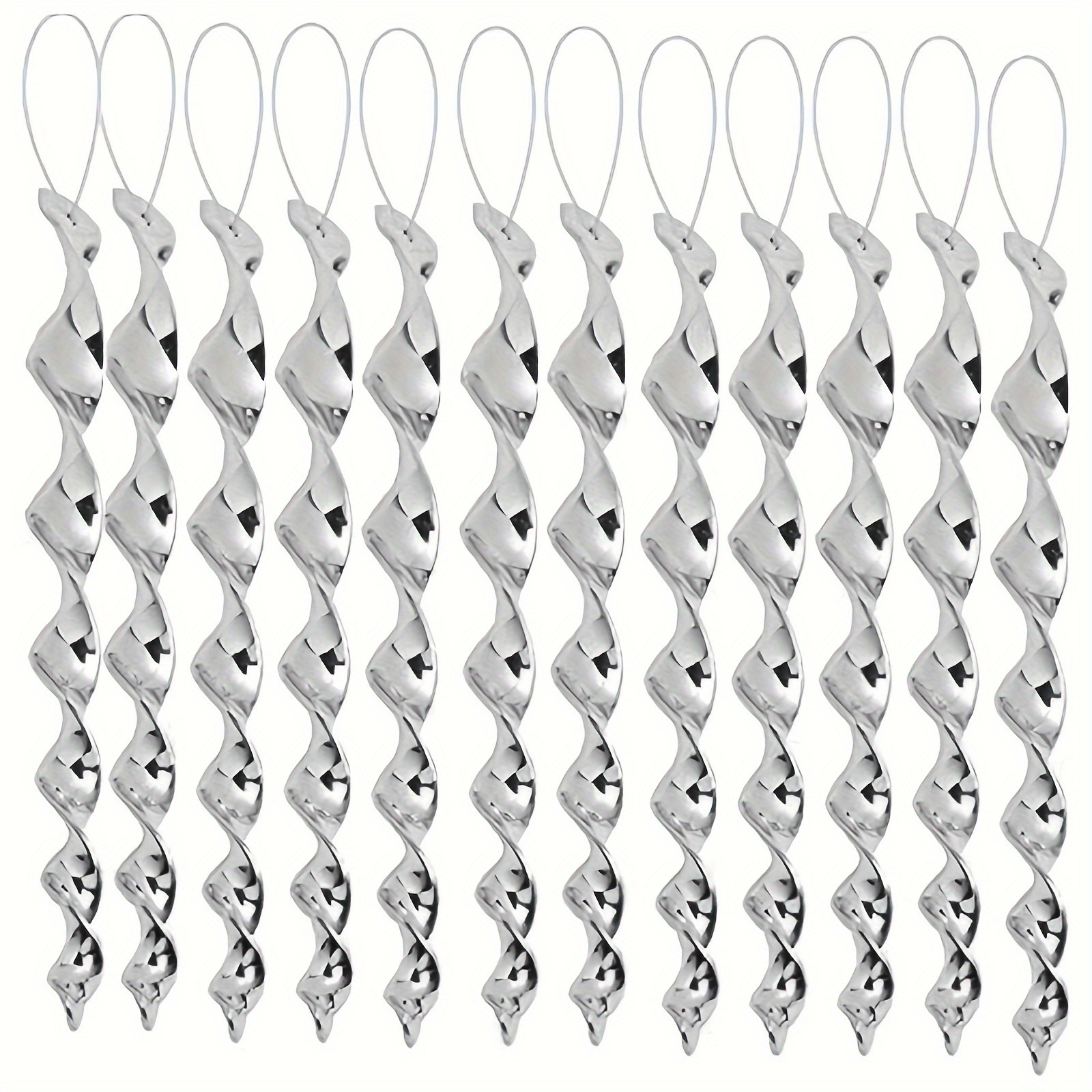 E-shop 12 3D Windgyros, Vogelabwehr, 3D Metallic Gyros zum Aufhängen, Außendekorationen für Gärten und Höfe