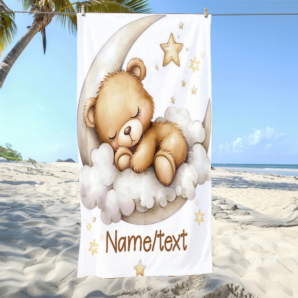 TEMU Serviette de Plage Personnalisée avec Nom, 1 pièce, Plate 2D - Microfibre Douce et Ultra-Absorbante, Légère, Parfaite pour la Plage, les Fêtes,