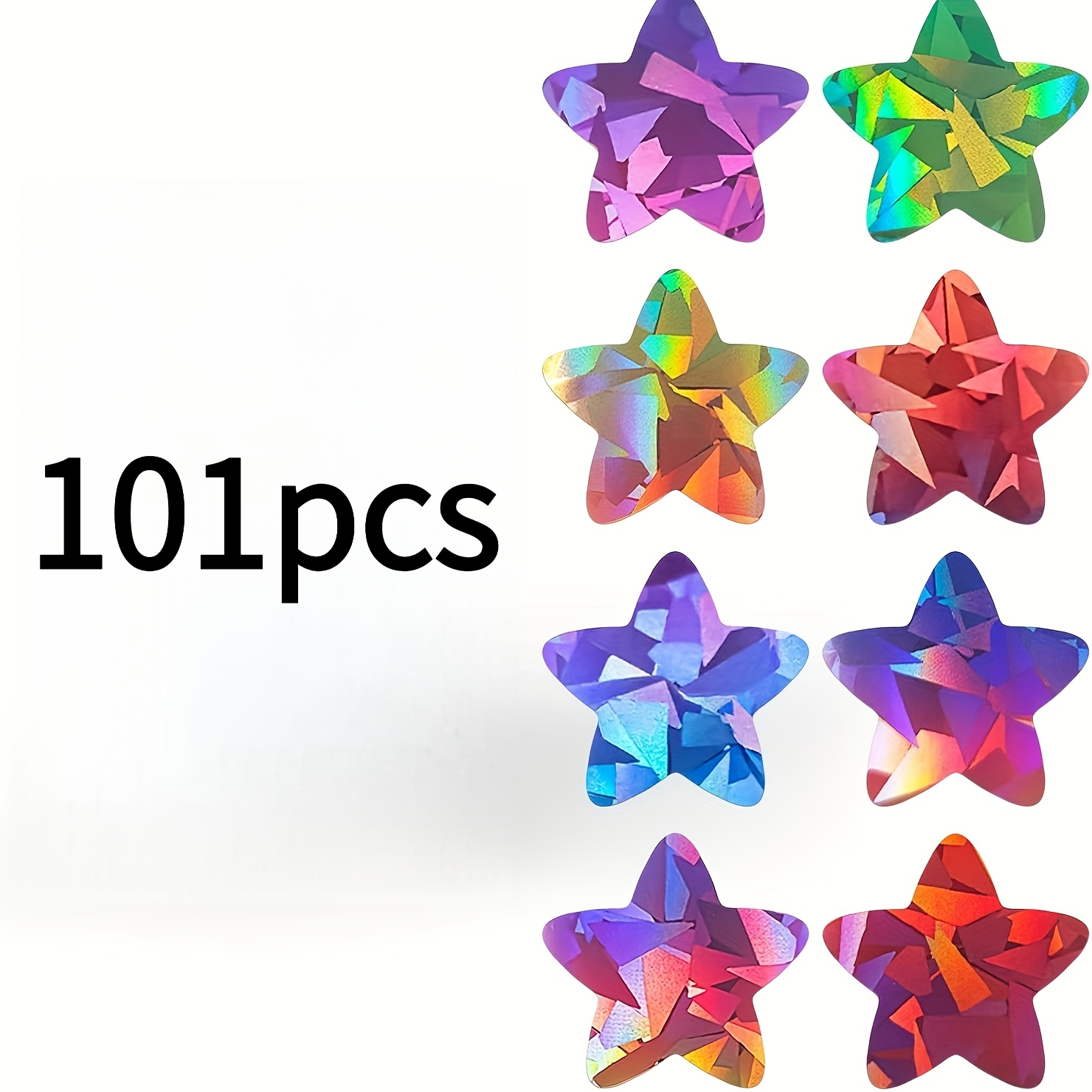 TEMU 101 Sheets/roll, Glossy Holographic Laser-colored -adhesive Stickers, 2.54cm, 8 Colors, Handmade Chart Behavior Plan, Suitable For School