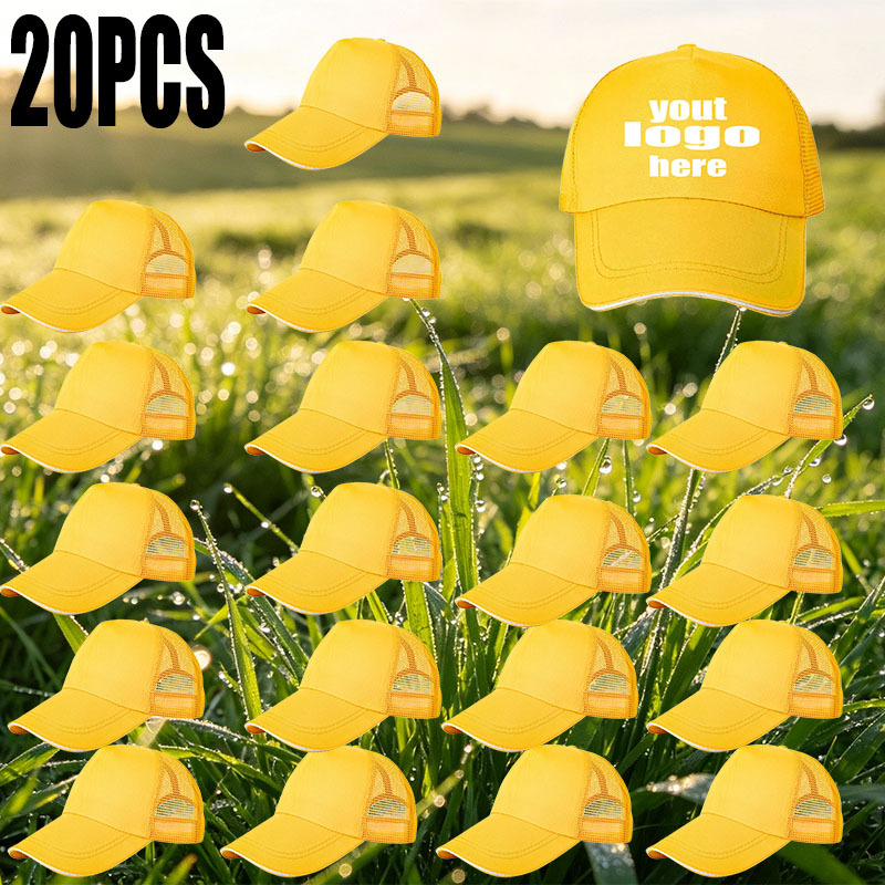 20pcs Personalized Custom Baseball Caps with DIY Logo