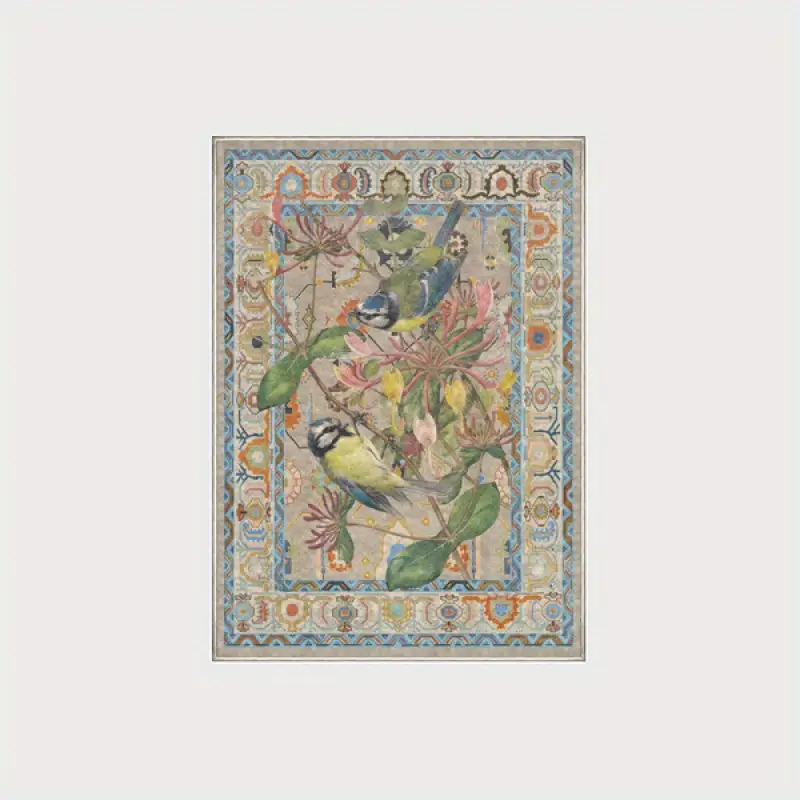 TEMU Living Room Carpets, Bedroom Rugs, Study And Office Carpets, Featuring A Cross-border Vintage Country Style With Floral And Bird Designs In ,