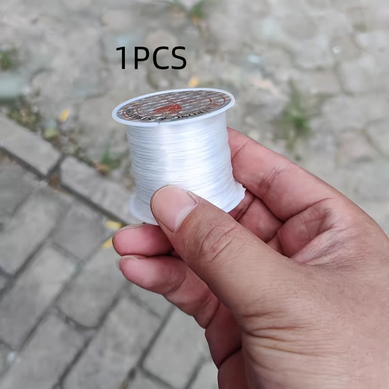TEMU 1roll 65m/2165.35in Clear Elastic String, 0.3mm/0.011in Thick Strong Stretch Fishing Line, Invisible Elastic Cord For Jewelry Making, Crafts,