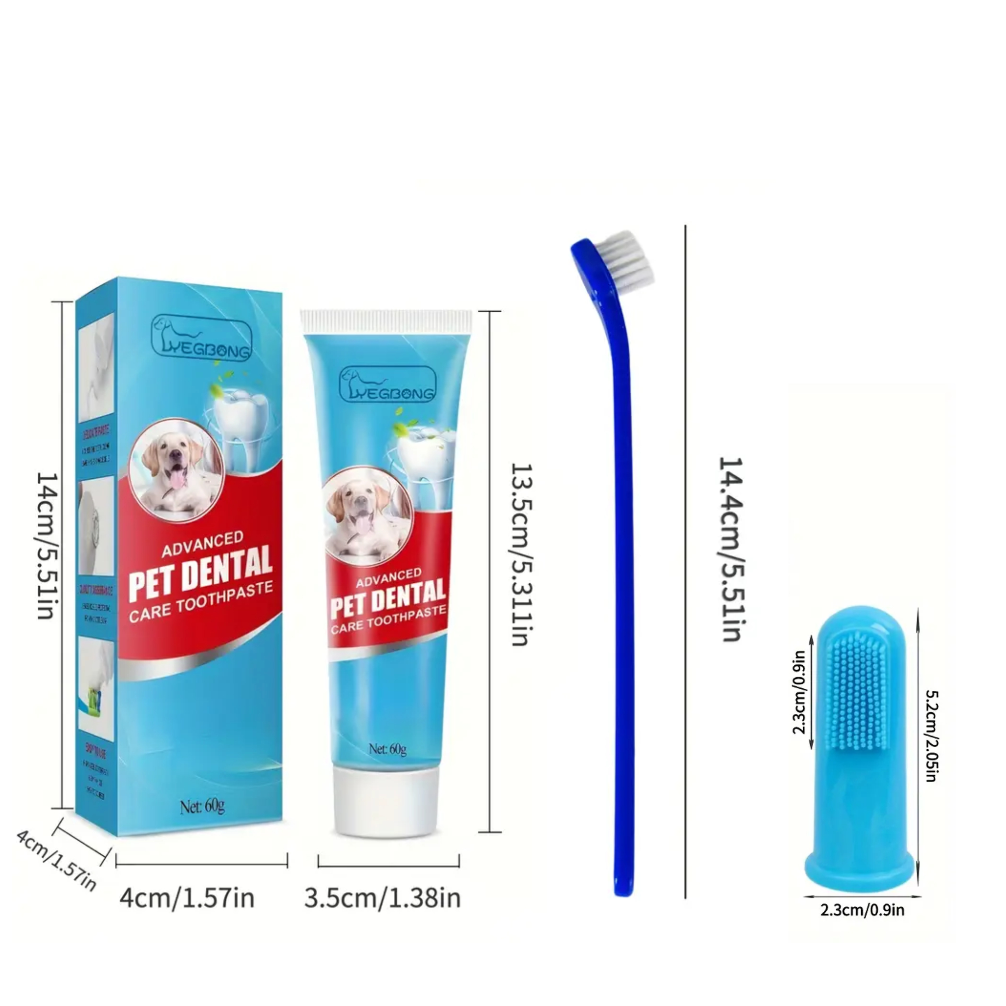 Pet Dental Care Set with Toothpaste And Toothbrush | Gentle Plant-Based Formula for Cleaning Teeth in Cats And Dogs | Professional Oral Care Kit with Toothbrush, Without Battery