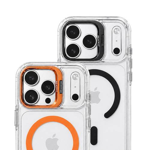 phone case lens bracket with magnetic attachment suitable for iphone 17 pro max phone case colorful transparent drop resistant case for iphone 17 16 15 14 13 12 11 pro air offering drop and shock protection