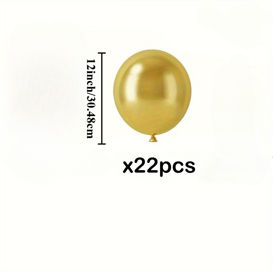 Image of 22pcs Metallic Chrome Latex Balloons, 12-inch - Perfect For Birthday Party Decorations, Wedding Decor, Christmas, Halloween, New Year, Home And Room Decor, Holiday Party Supplies
