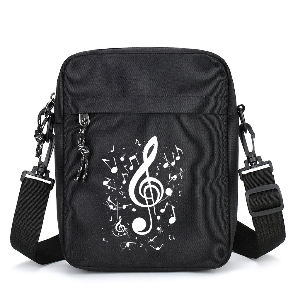 TEMU 1 sac bandoulière noir élégant et avec un imprimé de notes de musique, doté d'une grande et d'un design multifonctionnel, parfait pour les
