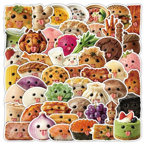 50pcs suitable for age groups abstract food doodle stickers suitable for journals scrapbooks planners water bottles office decor positive energy gifts with cute designs suitable for journals scrapbooks cars