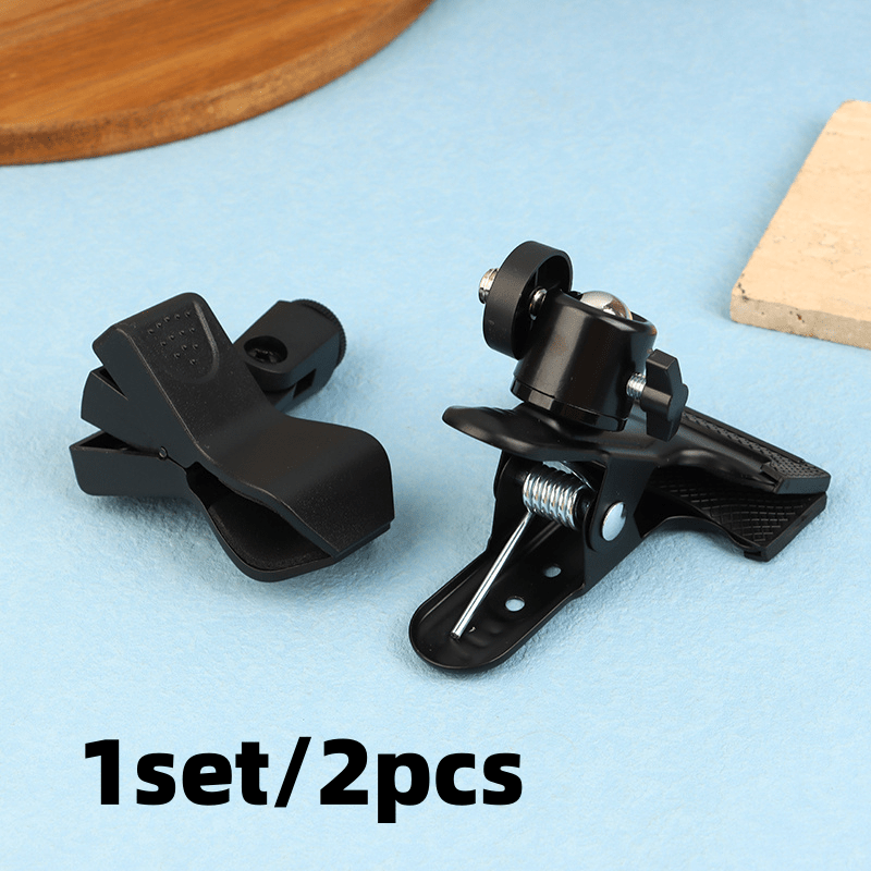 TEMU 1 Set/2pcs Universal Hair Dryer Stand, With Non-slip Base And Adjustable Clamp, Multifunctional Desktop Stand, Compatible With Microphones