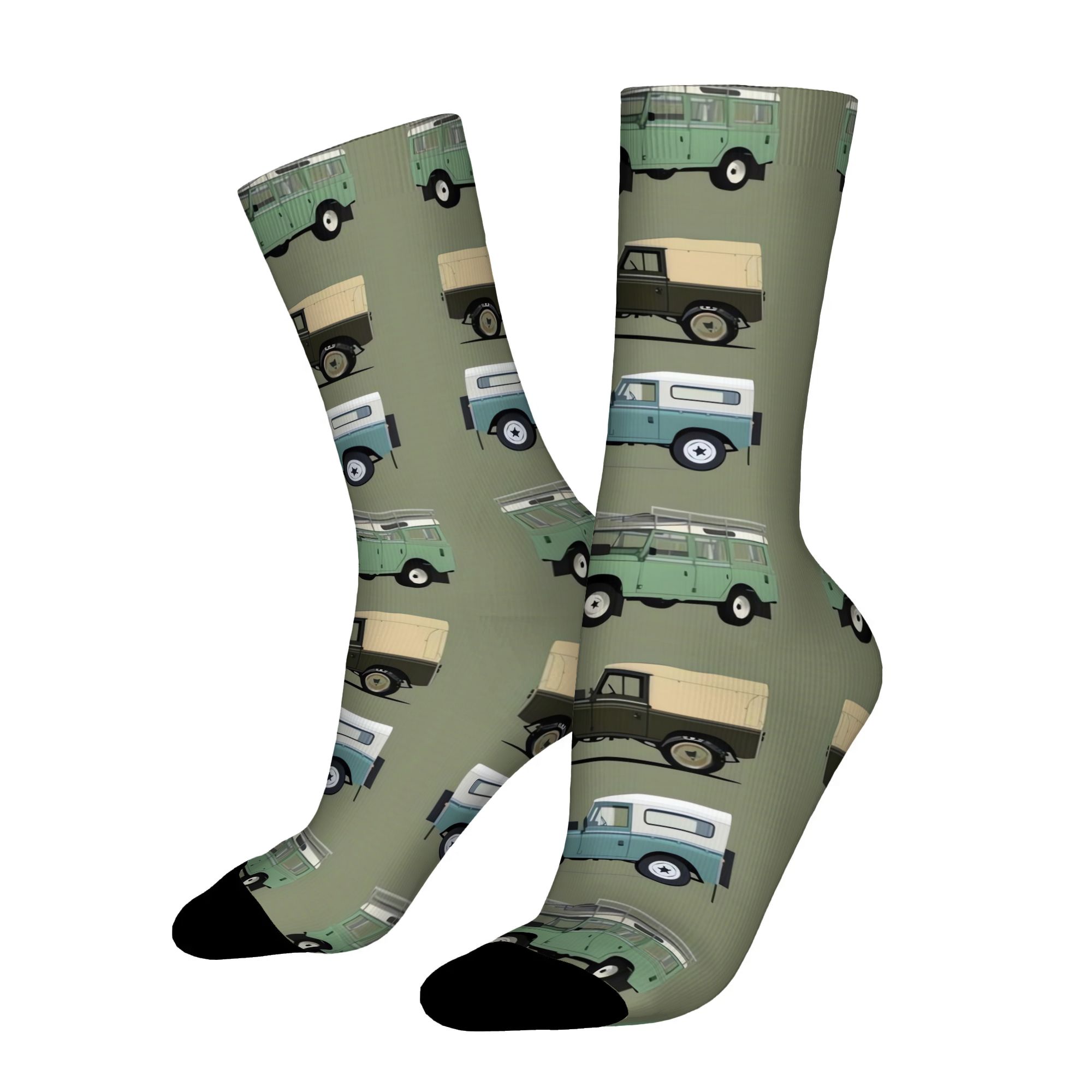 TEMU 2d Flat Printing British Off Road 4x4 Vehicles New Socks Style Men Cosplay Socks Adult Hip Hop Street Skateboard Sock, 2d Flat