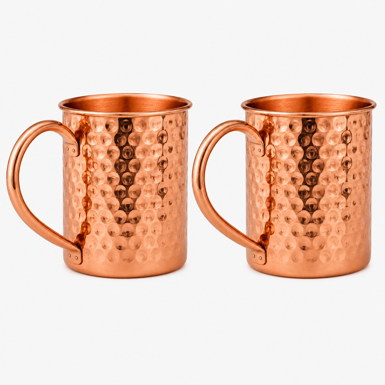 TEMU 2pcs Pure Copper Cups, Handcrafted Thickened Copper, Classic Hammer , Pure Copper Liner, Durable
