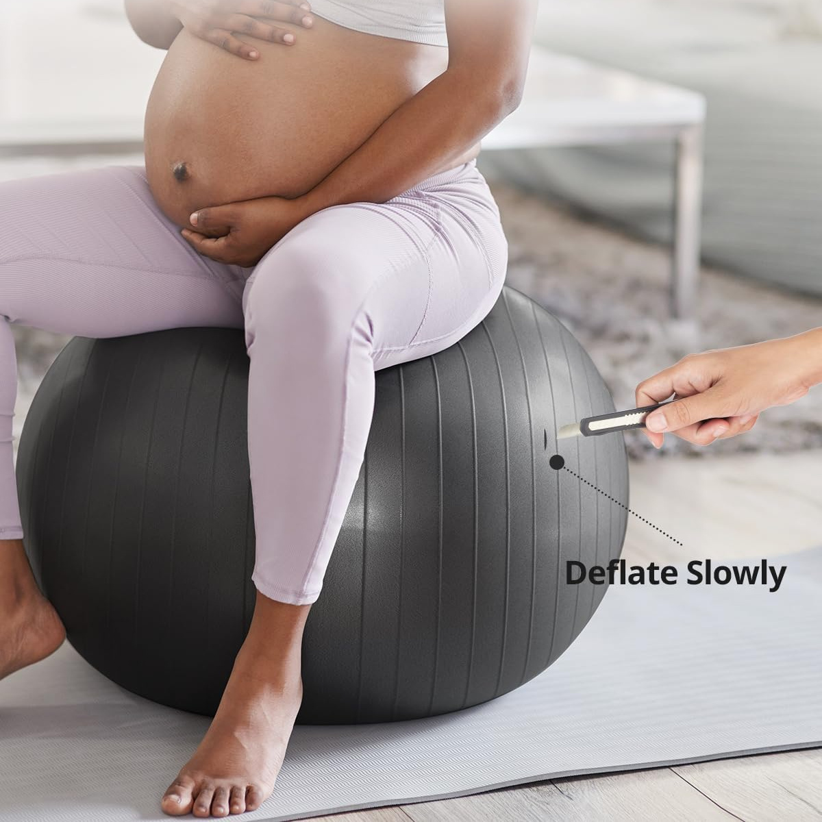 65Cm Thickened Yoga Ball/Fitness Ball, Heavy-Duty Balance Ball Chair, Suitable for Stability Training And Exercise During Pregnancy, Comes with a Quick Inflation Pump