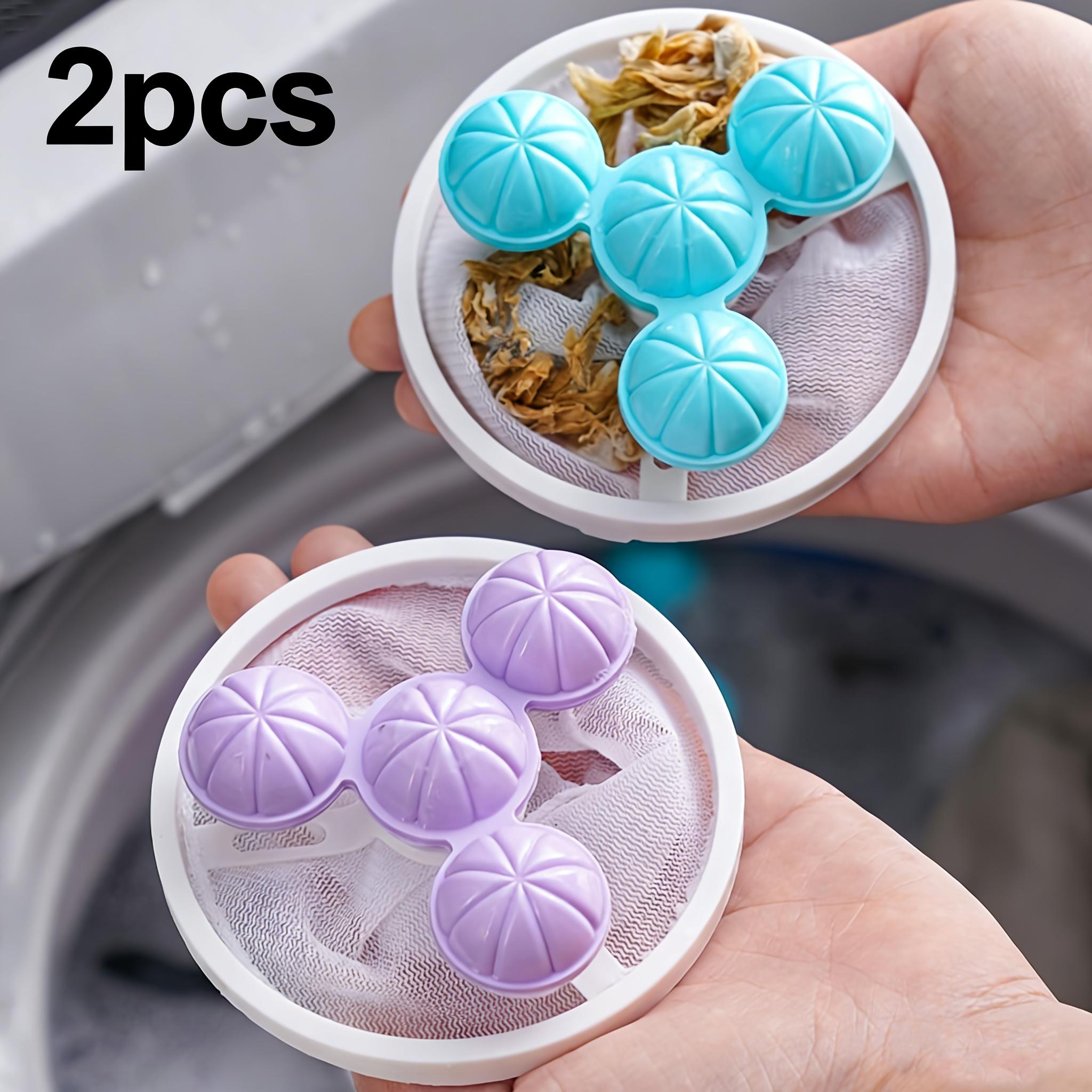TEMU 2pcs Random Color Lint Remover Set, Equipped With Hair Filter And Floating Lint Filter Bag, Ideal For Clothes Laundry.