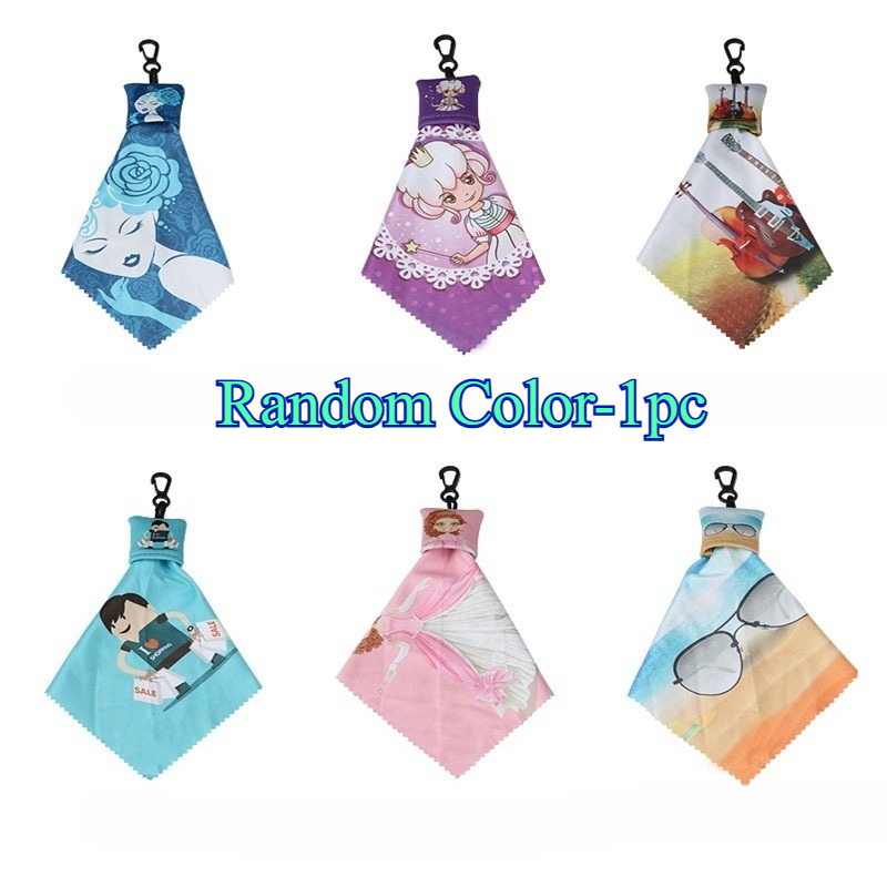 Image of 1pc Open Pouch And Hanging Ring Glasses Cleaner Cloth For Eyeglasses Camera, Lens Cell Phone Screens Glasses, Random Color