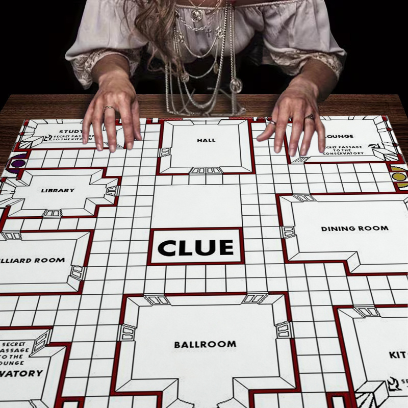 TEMU 1 pieza de mantel con temática de detective con estampado de tablero de ajedrez, para mesas de juegos de mesa, cubierta de mesa compatible con