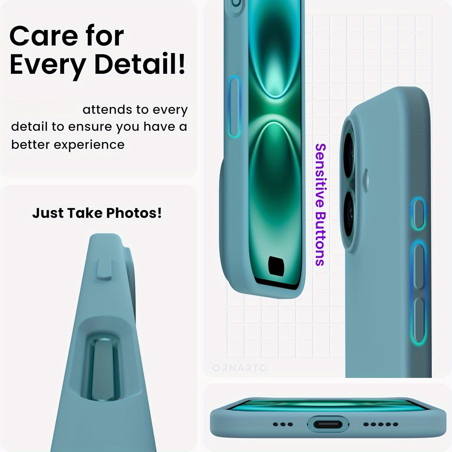 Slim Liquid Silicone Case for Iphone 16, 16 Plus, 16 Pro Max, And 16 Pro, Featuring Three Layers of Full Coverage, Soft Gel Rubber for Shock Resistance, And a Protective Cover Lined with Anti-Scratch Microfiber. - Image 4