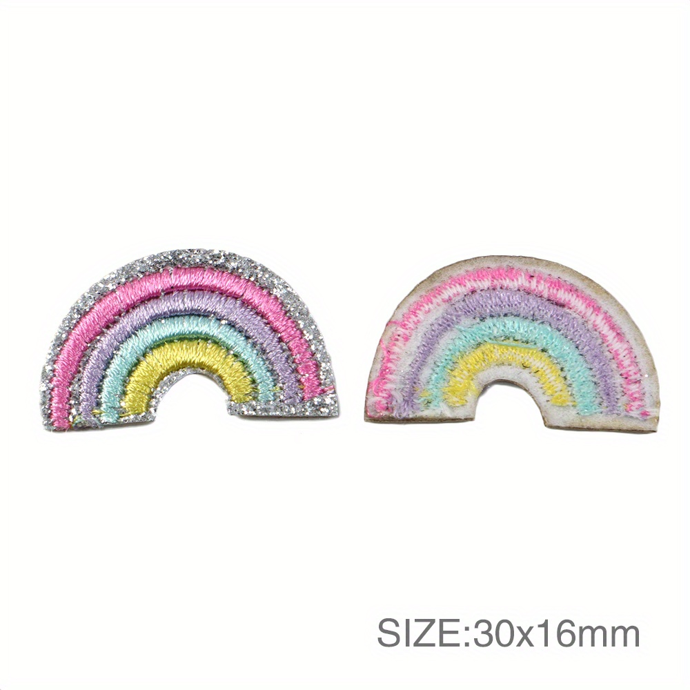 5pcs Multicolor Sequined Towel Embroidery Iron-on Patch, Colorful Sewing And Repair Appliques For Clothing And Additions