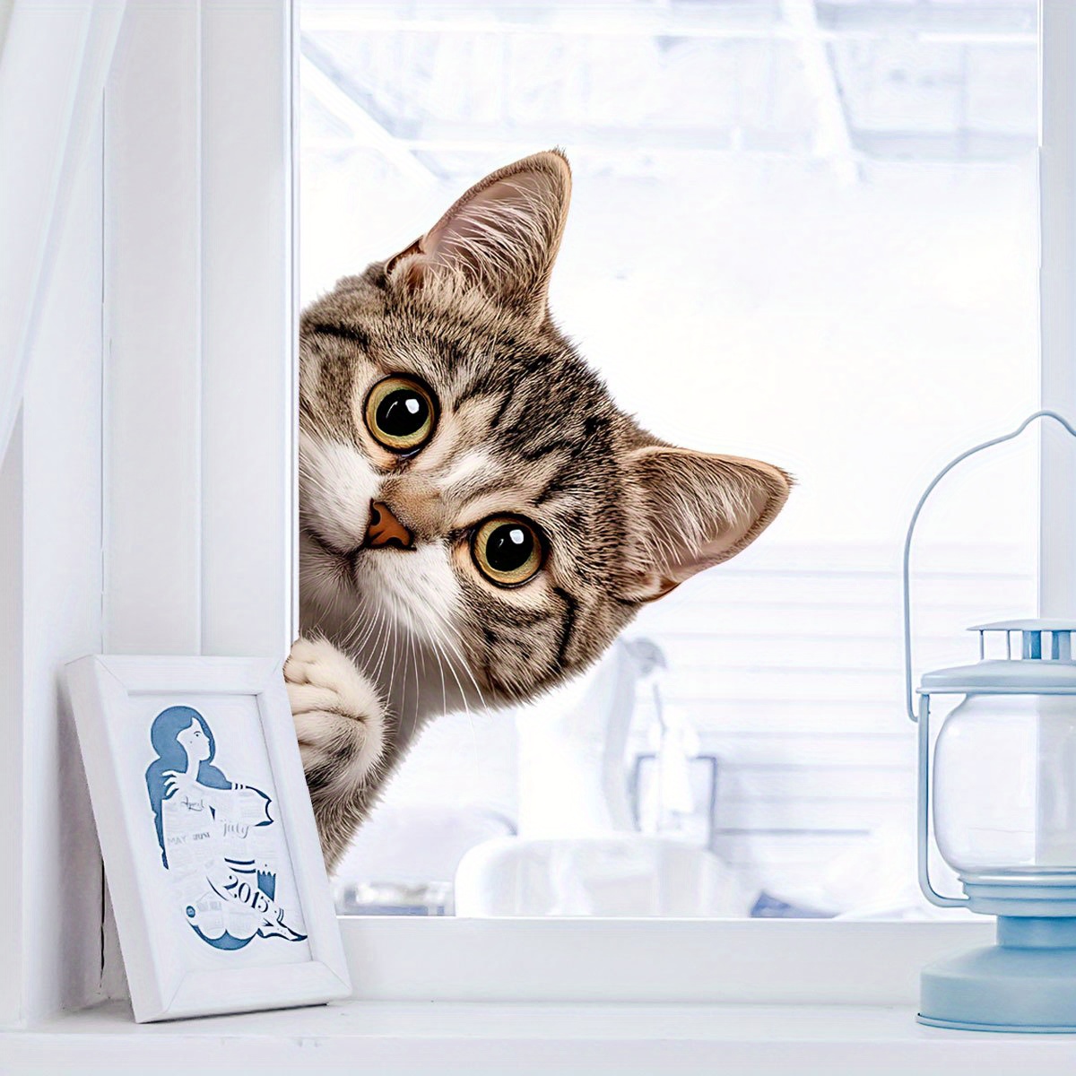 Hidden Cats Wall Decals - Peel & Stick Funny Cat Stickers For Kids' Rooms, Windows, Laptops